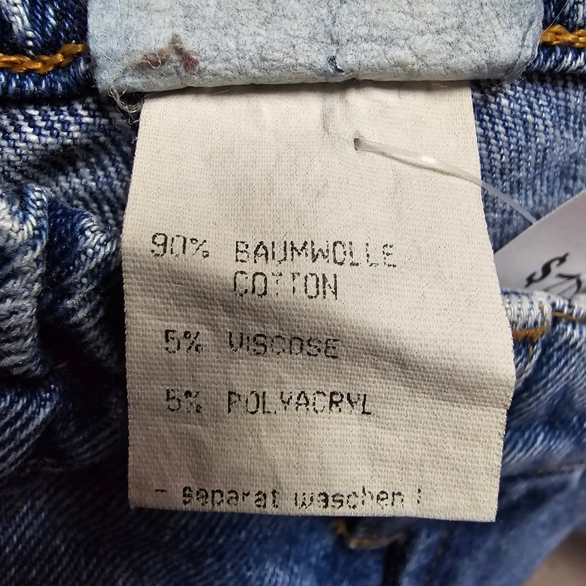 Vintage Lanmann Denim & Brown Suede High Rise Jeans Size S
