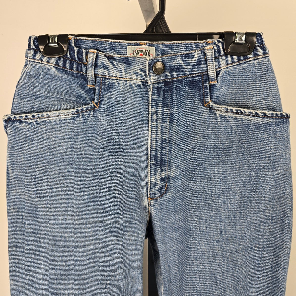Vintage Lanmann Denim & Brown Suede High Rise Jeans Size S