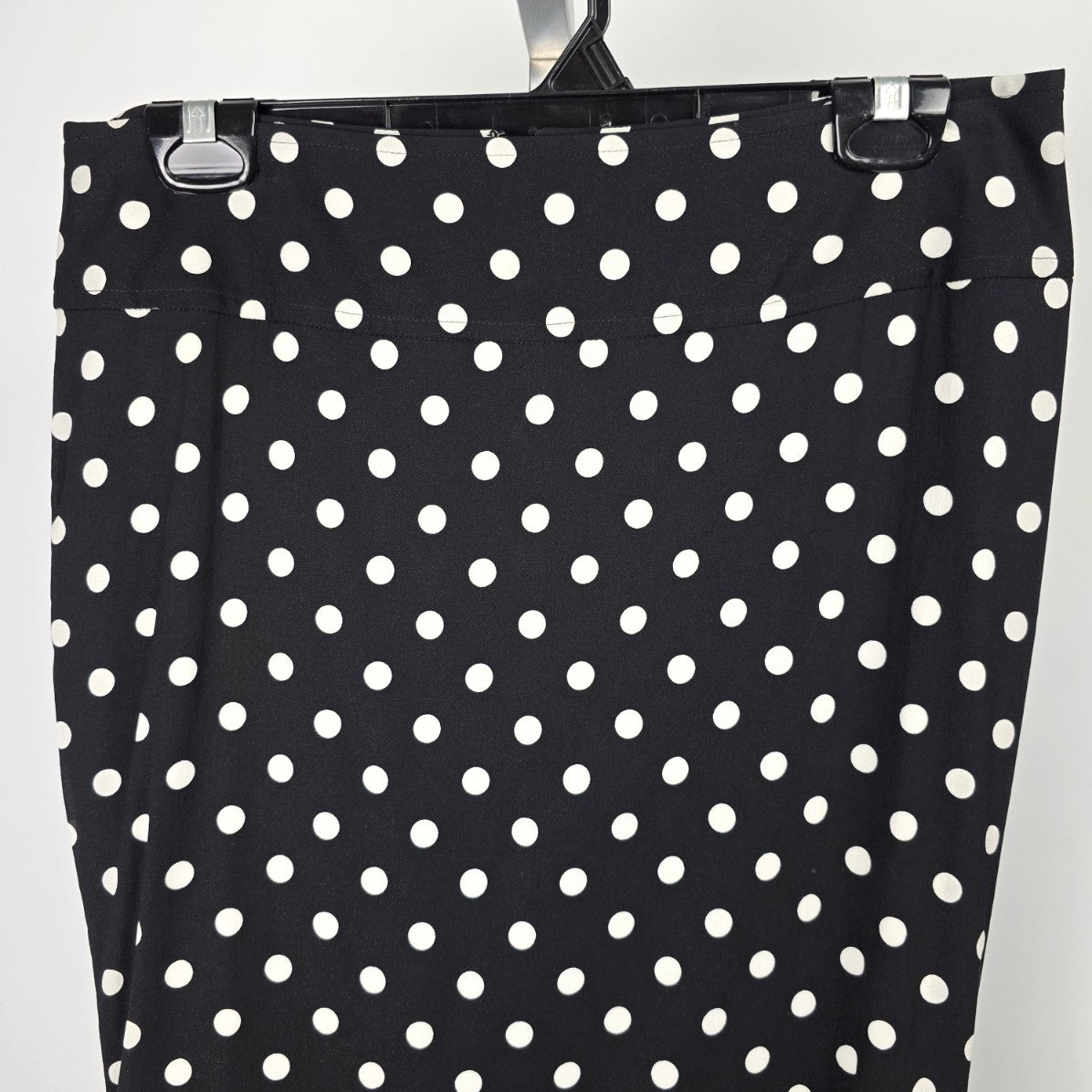 Dolce & Gabbana Skirt Polka Dot Lace Trim Silk Stretch Pencil Skirt Size 12