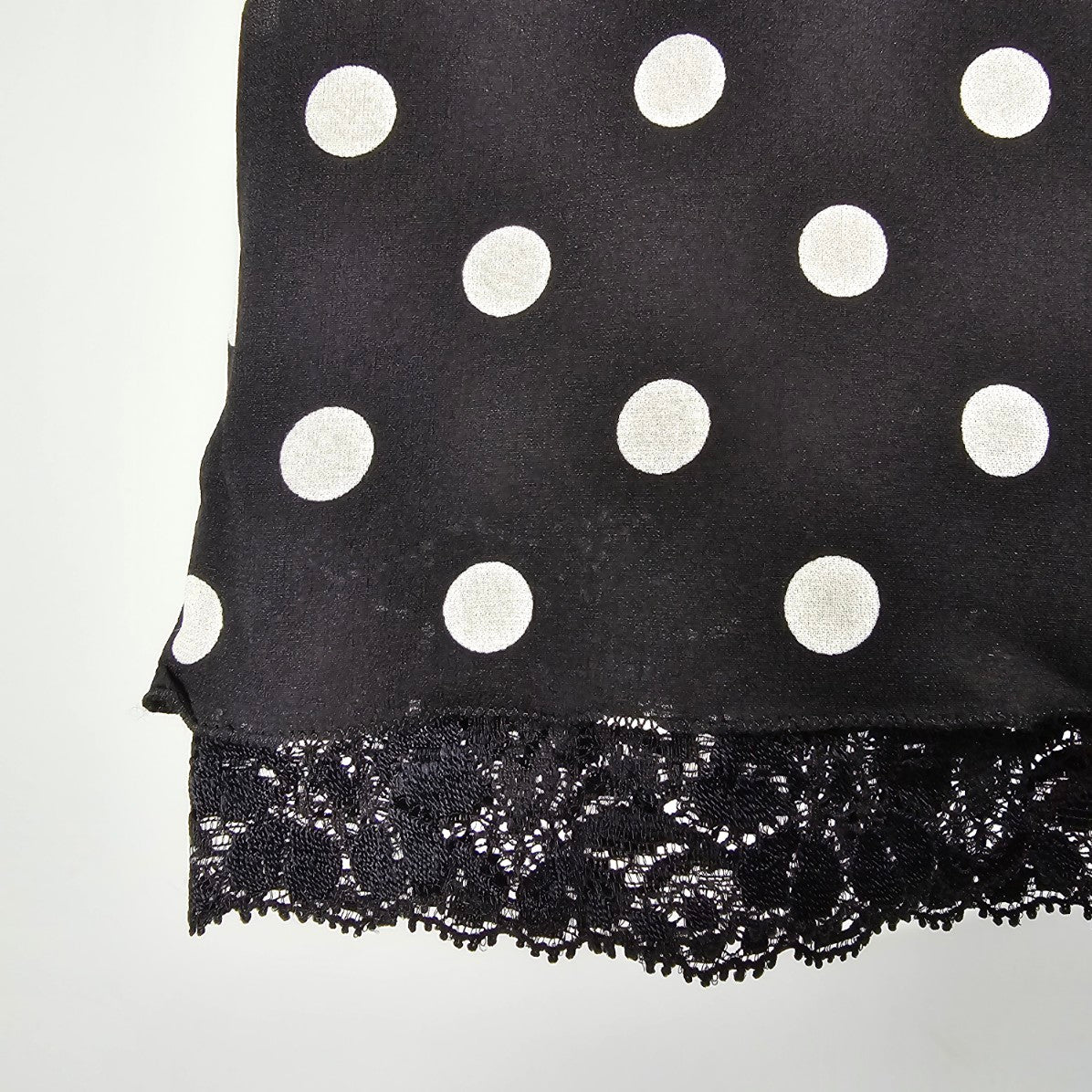 Dolce & Gabbana Skirt Polka Dot Lace Trim Silk Stretch Pencil Skirt Size 12