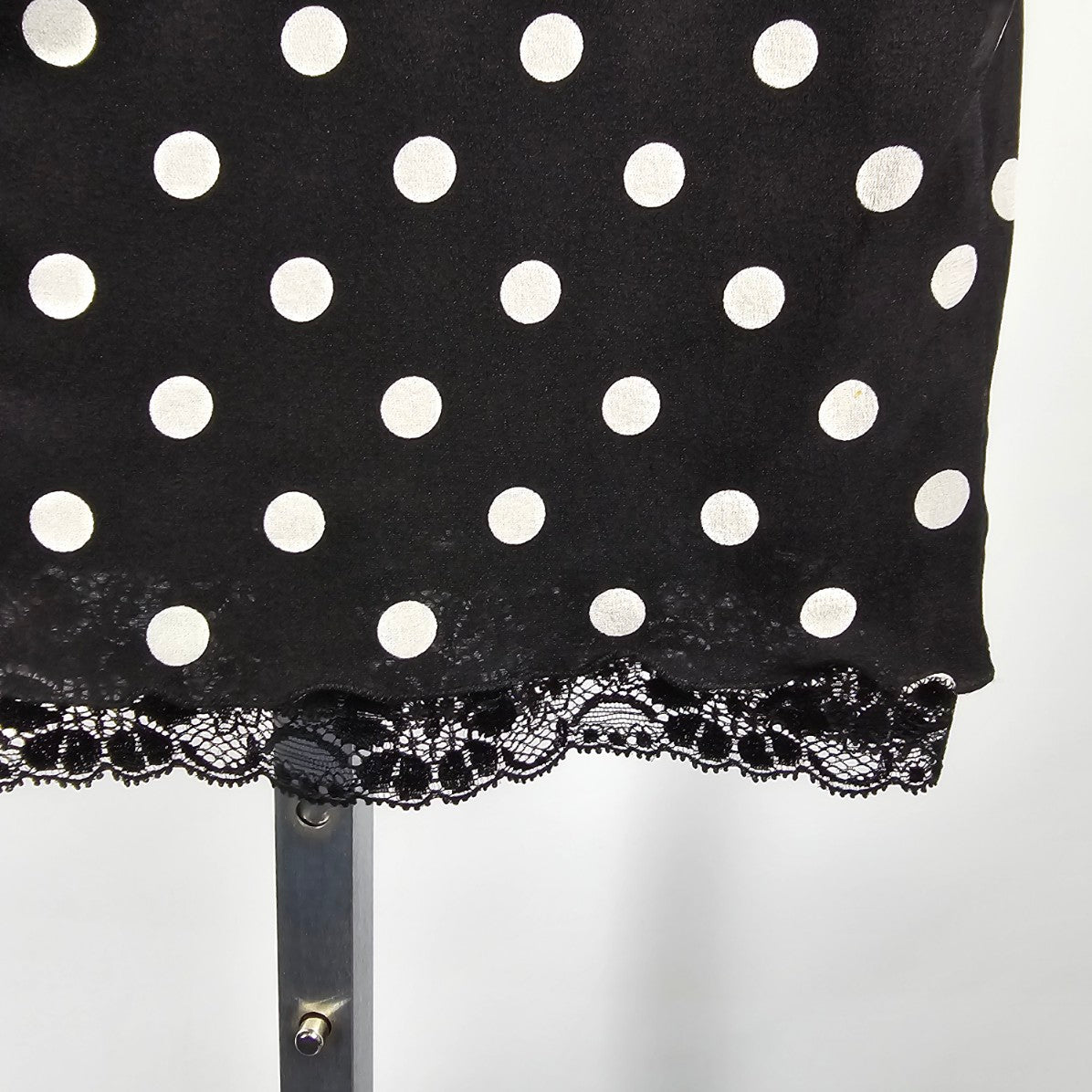 Dolce & Gabbana Skirt Polka Dot Lace Trim Silk Stretch Pencil Skirt Size 12