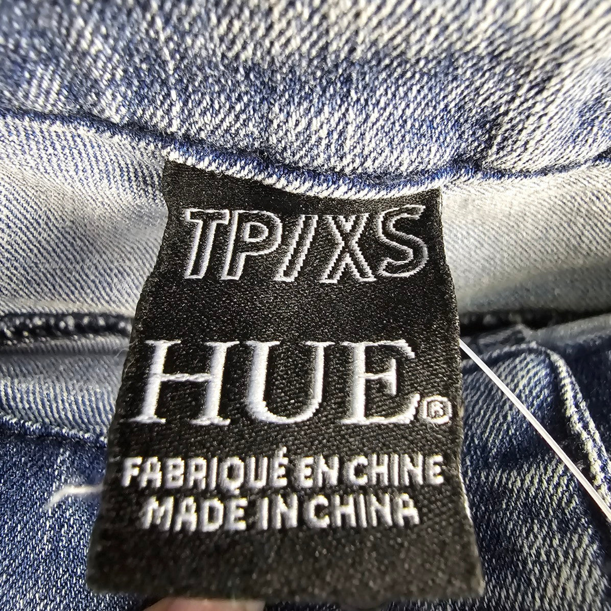 Hue High Rise Denim Flare Legging Raw Hem Jeans Size XS