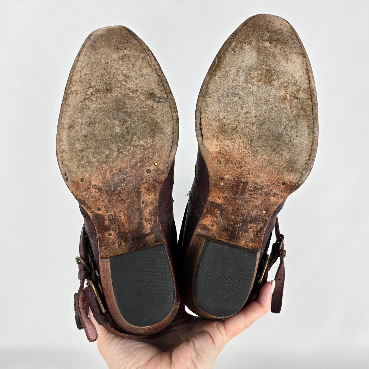 Junk Gypsy HWY 237 Burgundy Leather Distressed Western Booties Size10.5
