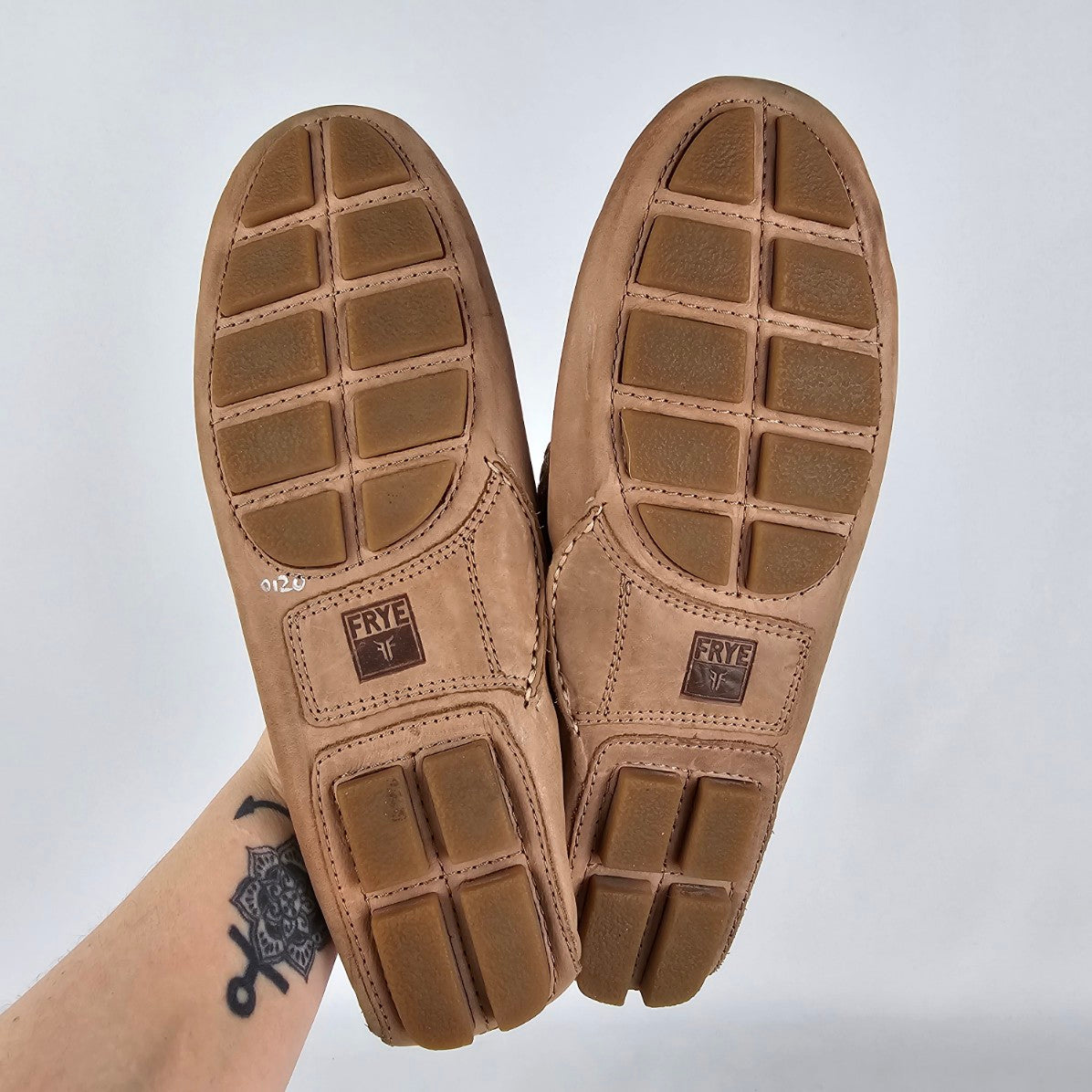 Frye Brown Leather Reagan Braided Lace Up Loafers Size 11