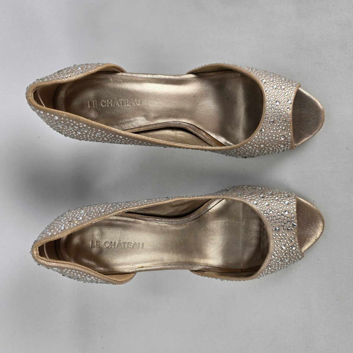 Le Chateau Gold Sparkle D'Orsay Heels Size 7
