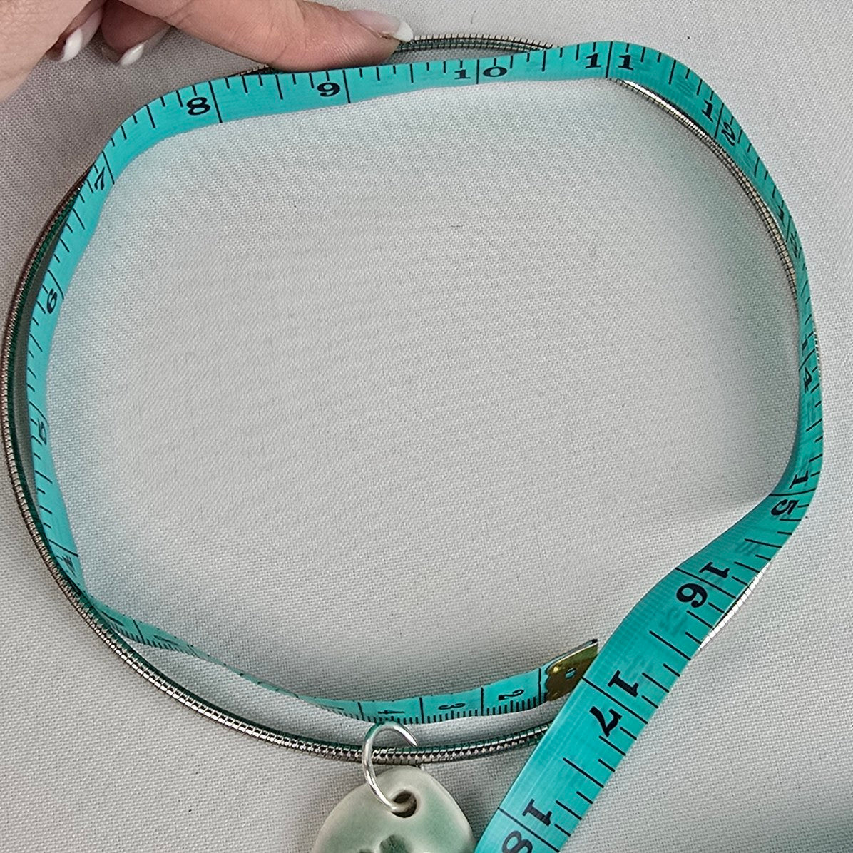 Green Floral Ceramic Pendant Collar Necklace