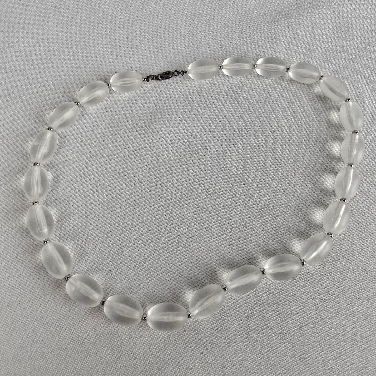 Vintage Frosted Glass Beaded Collar Necklace