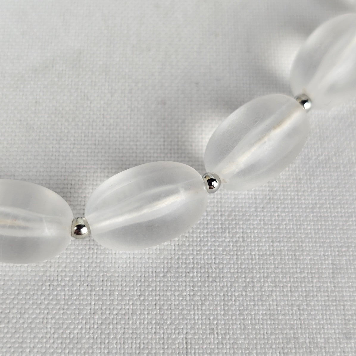 Vintage Frosted Glass Beaded Collar Necklace
