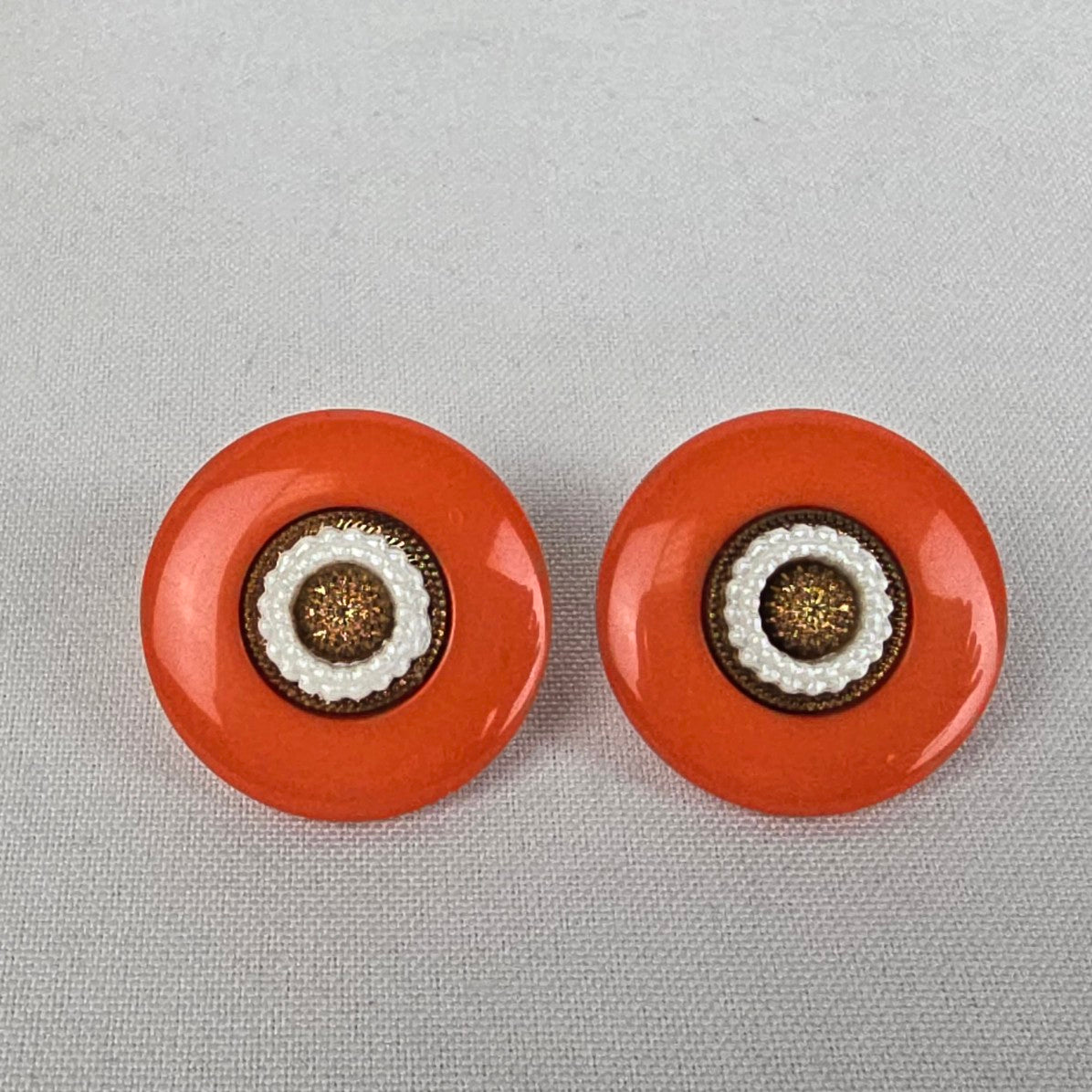 Vintage 80s Orange Plastic Statement Earrings