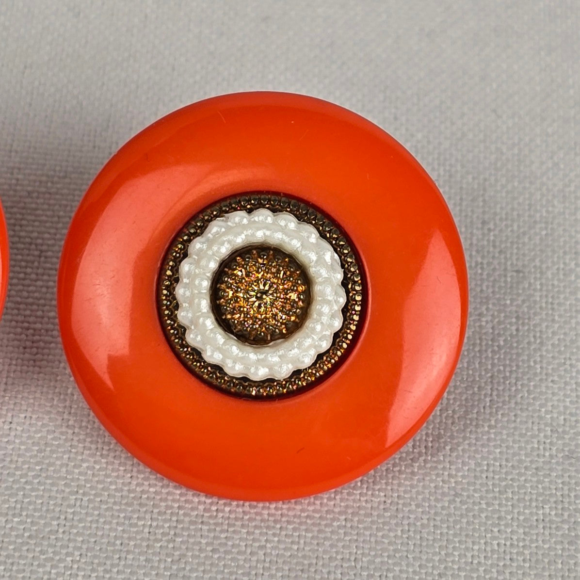Vintage 80s Orange Plastic Statement Earrings