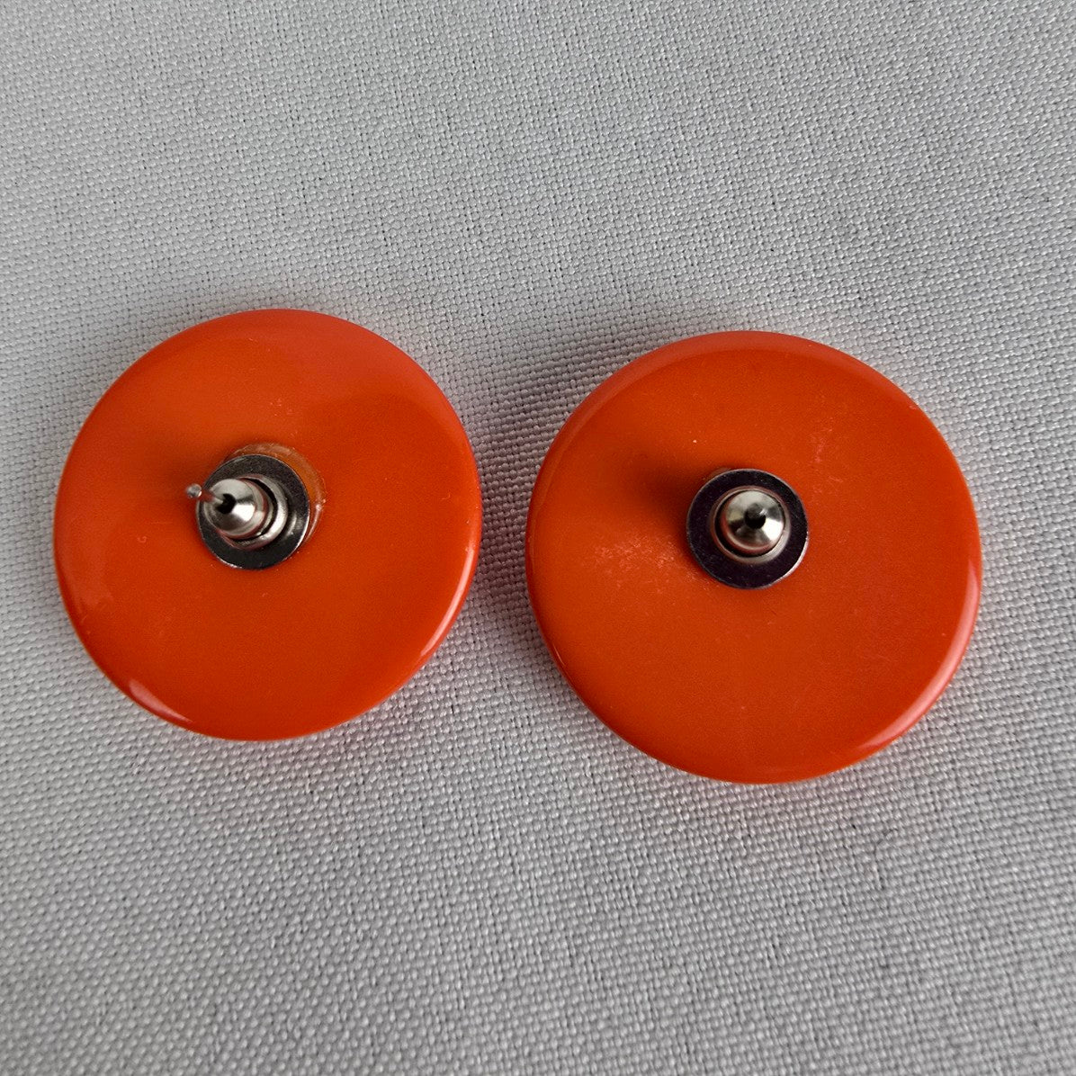 Vintage 80s Orange Plastic Statement Earrings