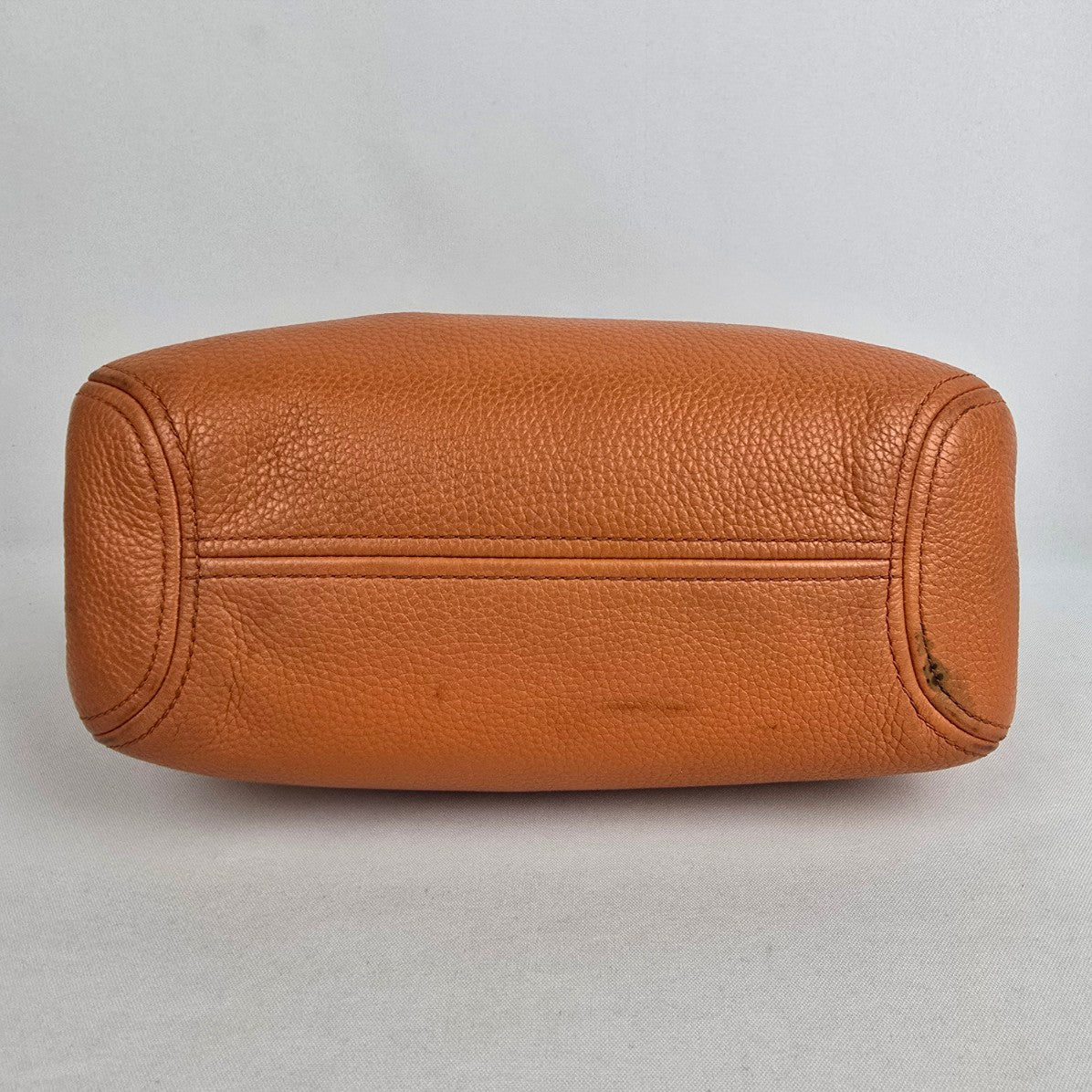 Michael Kors Orange Pebbled Leather Zippered Small Shoulder Bag