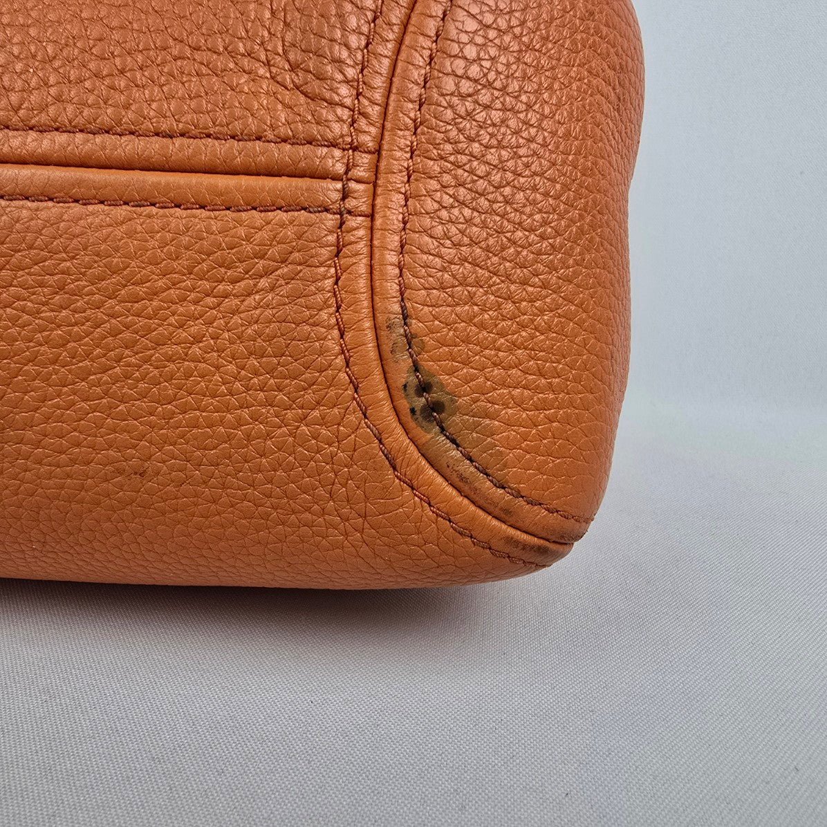 Michael Kors Orange Pebbled Leather Zippered Small Shoulder Bag