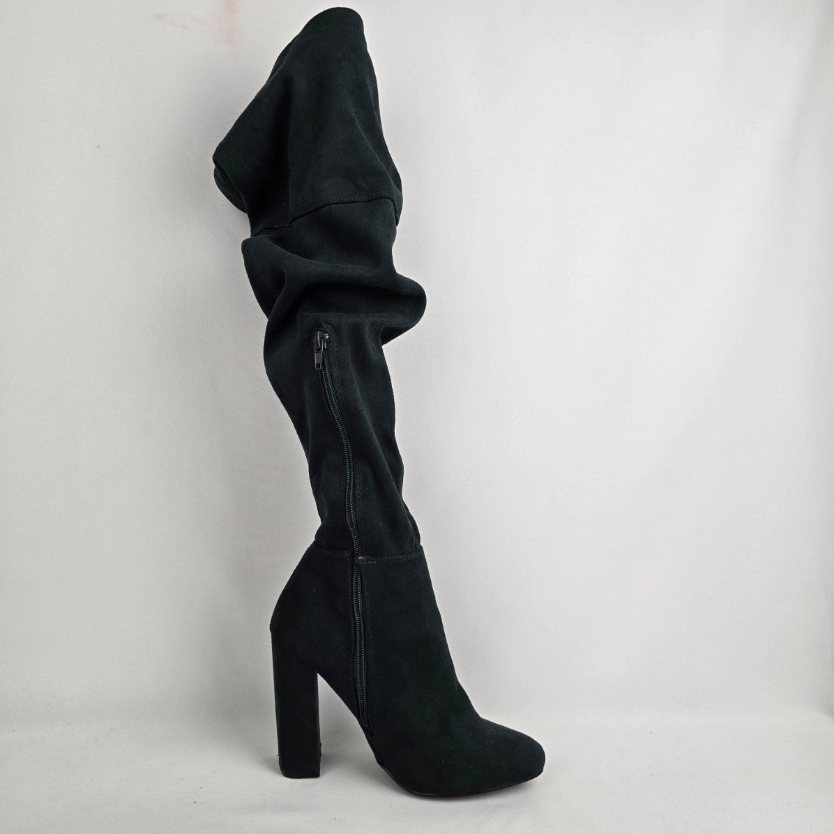 Shoedazzle Green Faux Suede Heeled Over The Knee Boots Size 7