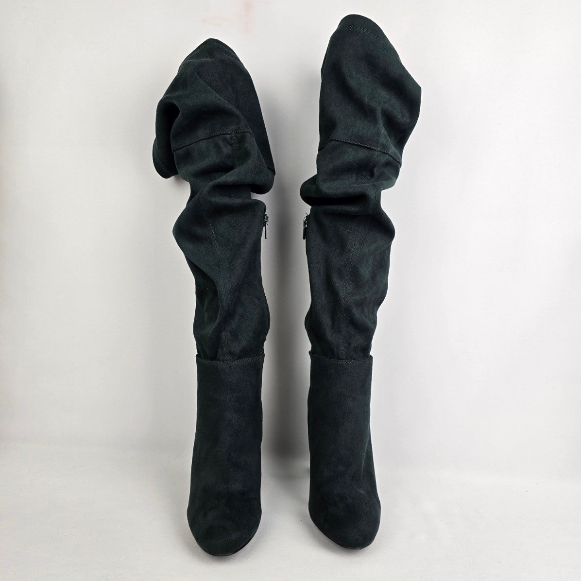 Shoedazzle Green Faux Suede Heeled Over The Knee Boots Size 7