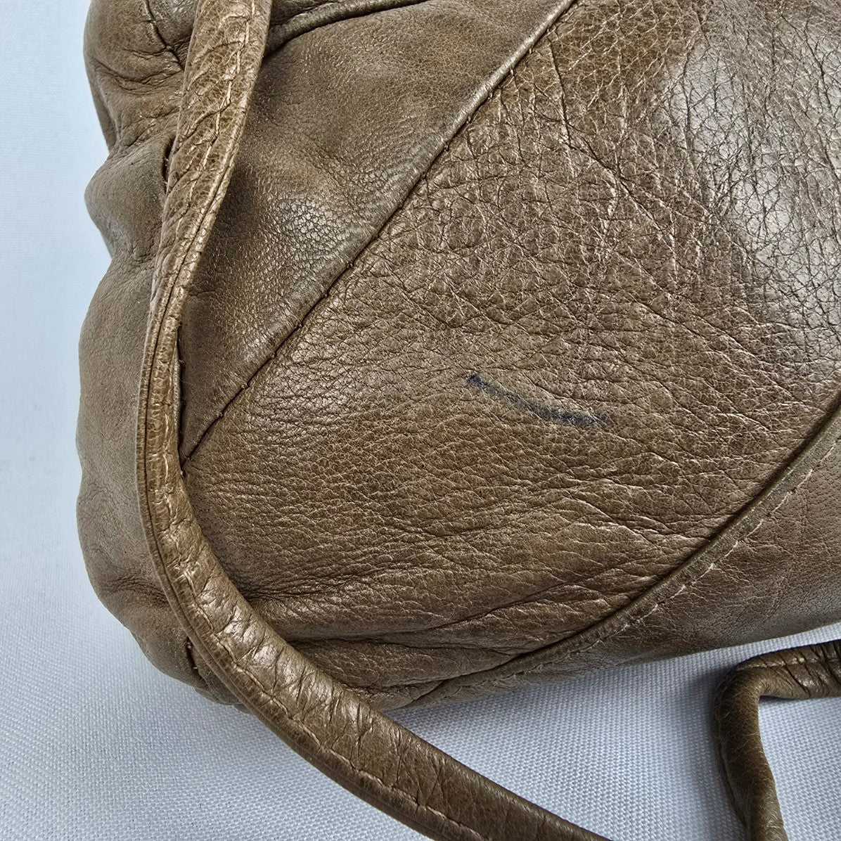 Vintage Green Leather Patchwork Mini Shoulder Purse