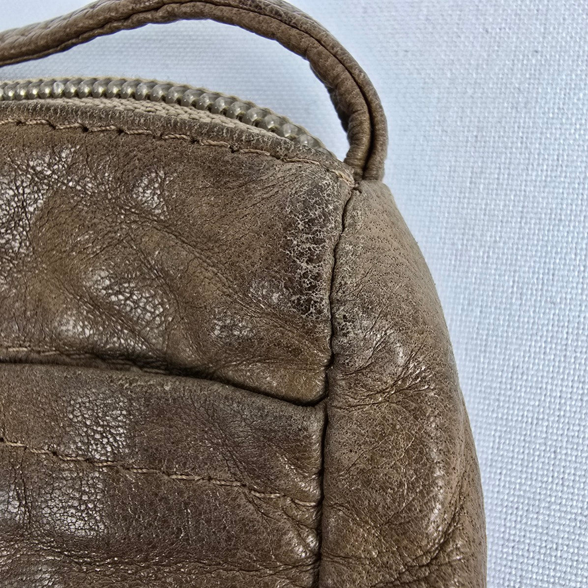 Vintage Green Leather Patchwork Mini Shoulder Purse