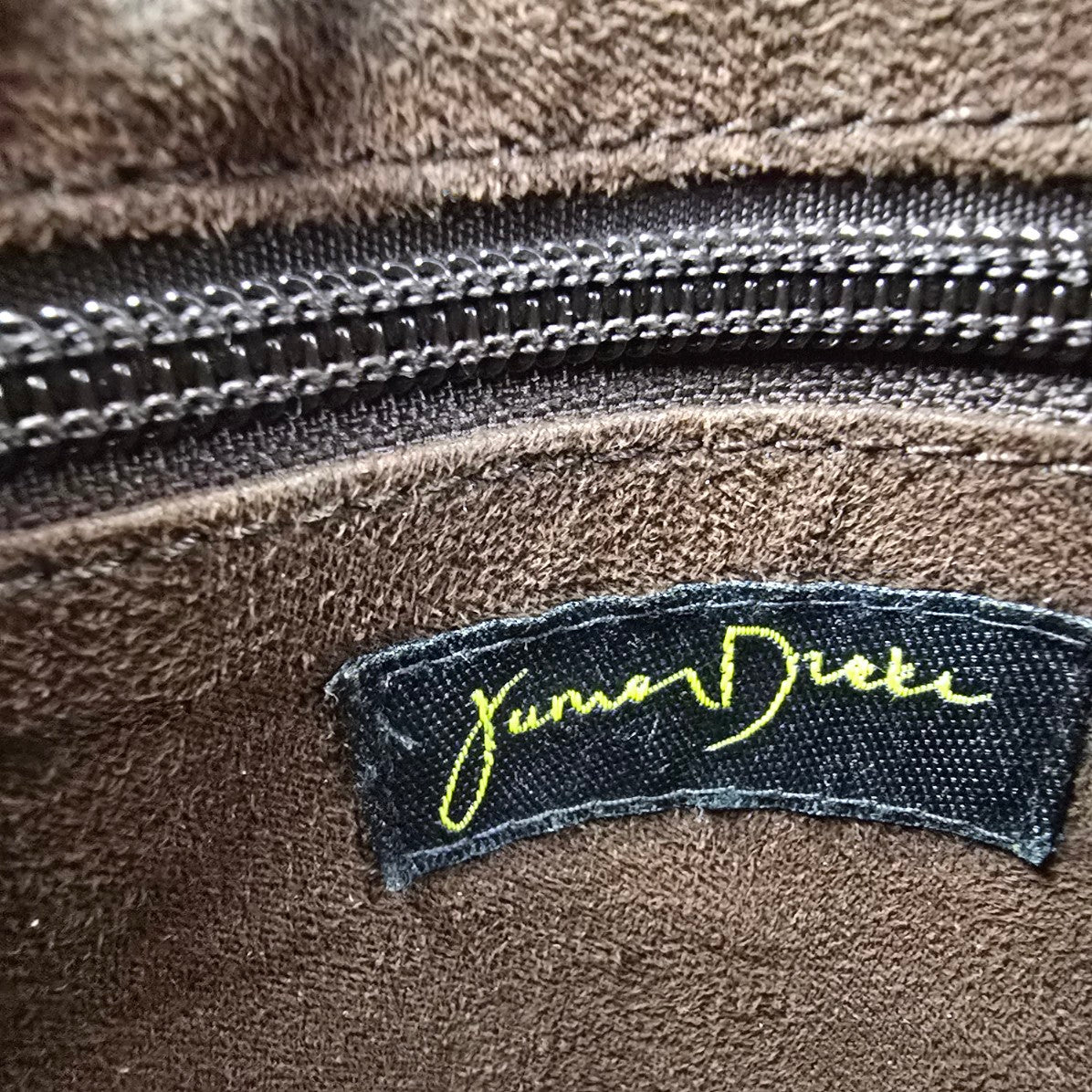 Junior Drake Metallic Gold Studded Leather Trimmed Blue Denim Purse