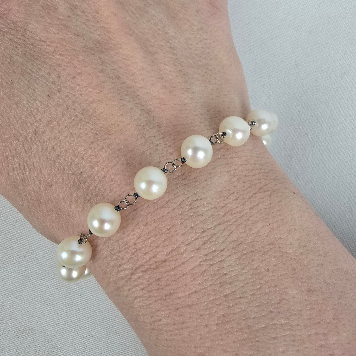 Peoples Pearl & 925 Sterling Silver Necklace Bracelet & Earring Set