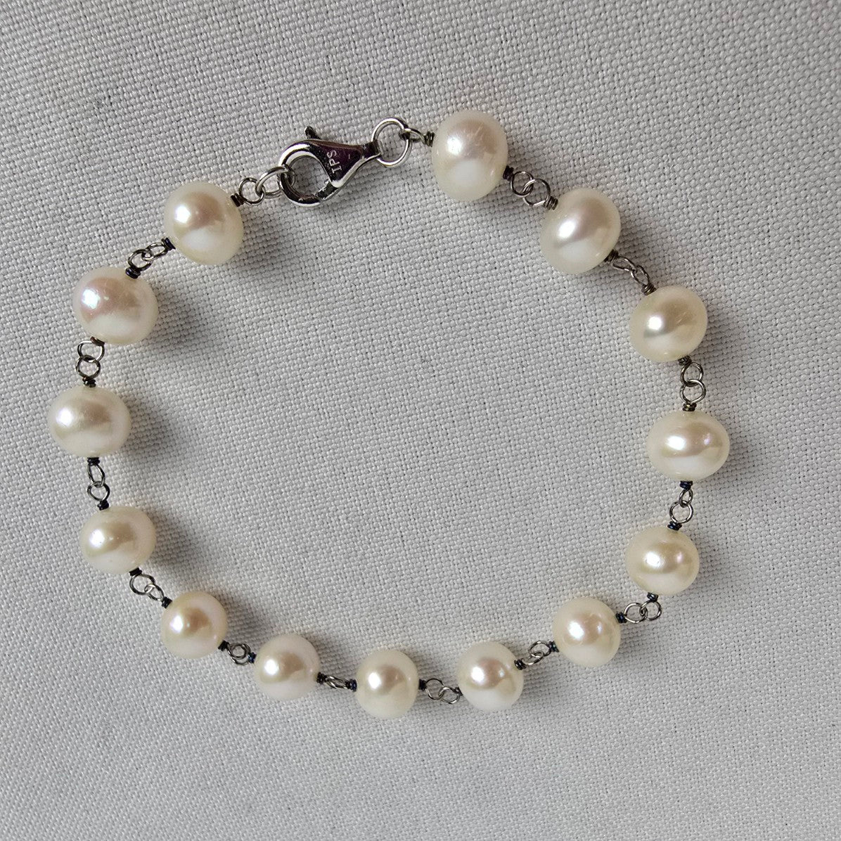 Peoples Pearl & 925 Sterling Silver Necklace Bracelet & Earring Set