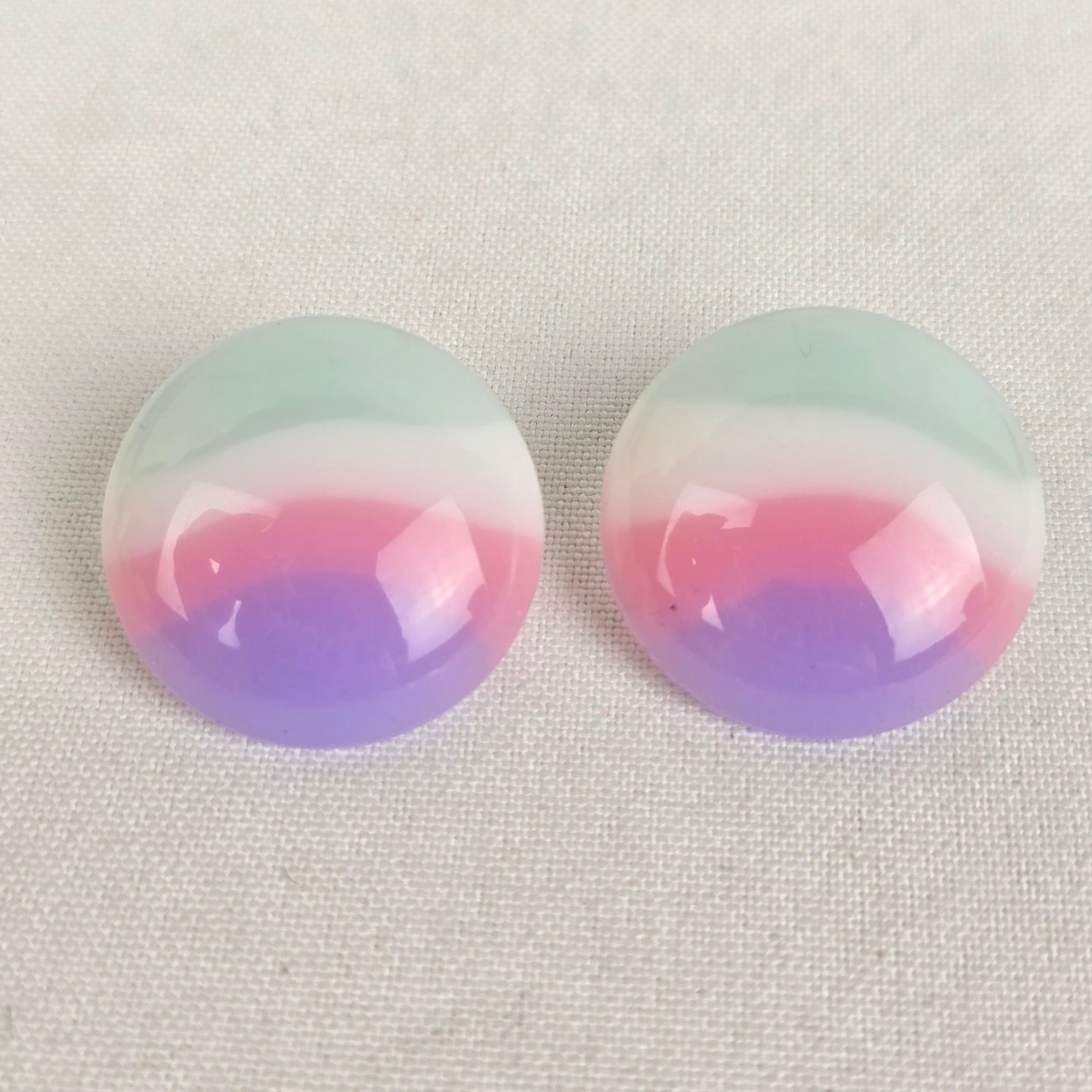 Vintage Pastel Purple Pink & Aqua Button Earrings