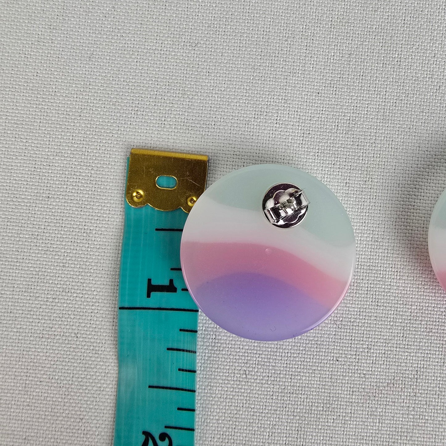 Vintage Pastel Purple Pink & Aqua Button Earrings