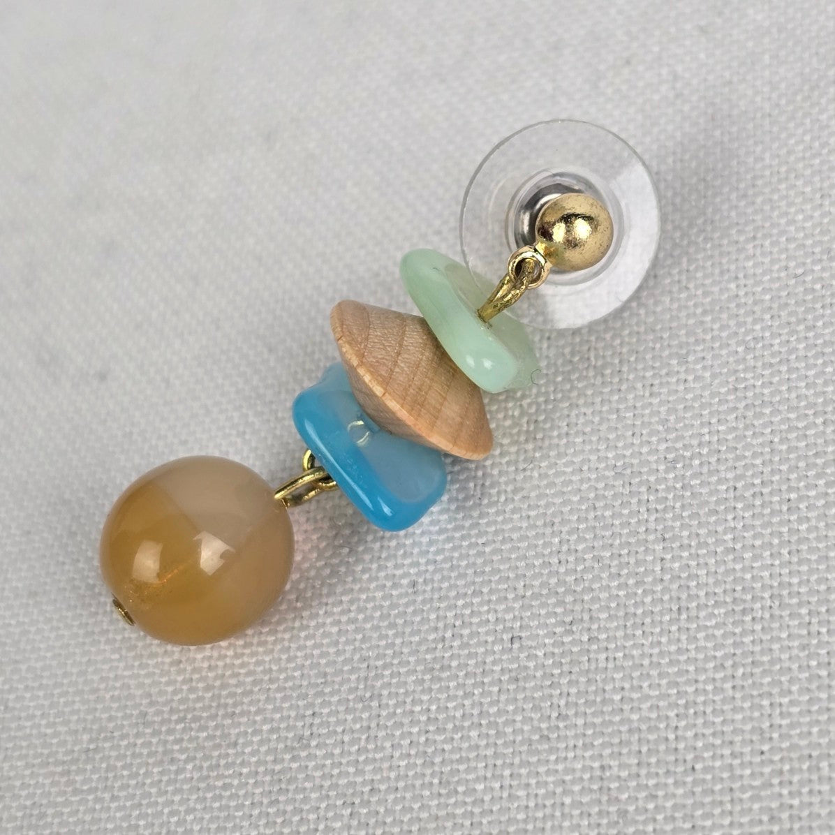 Natural Stone Brown & Blue Drop Earrings
