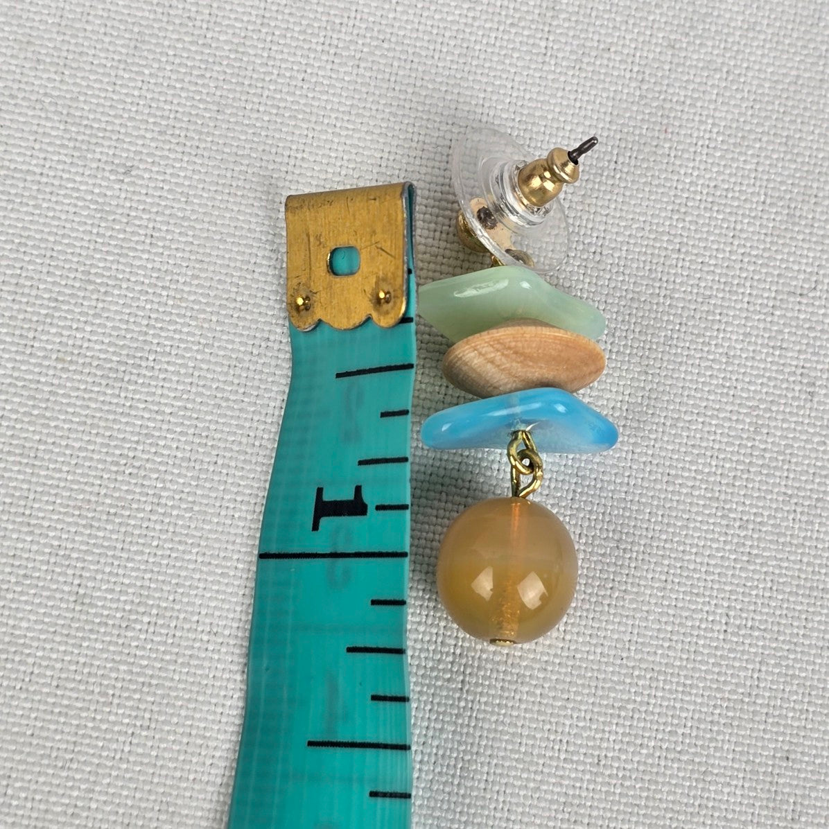 Natural Stone Brown & Blue Drop Earrings