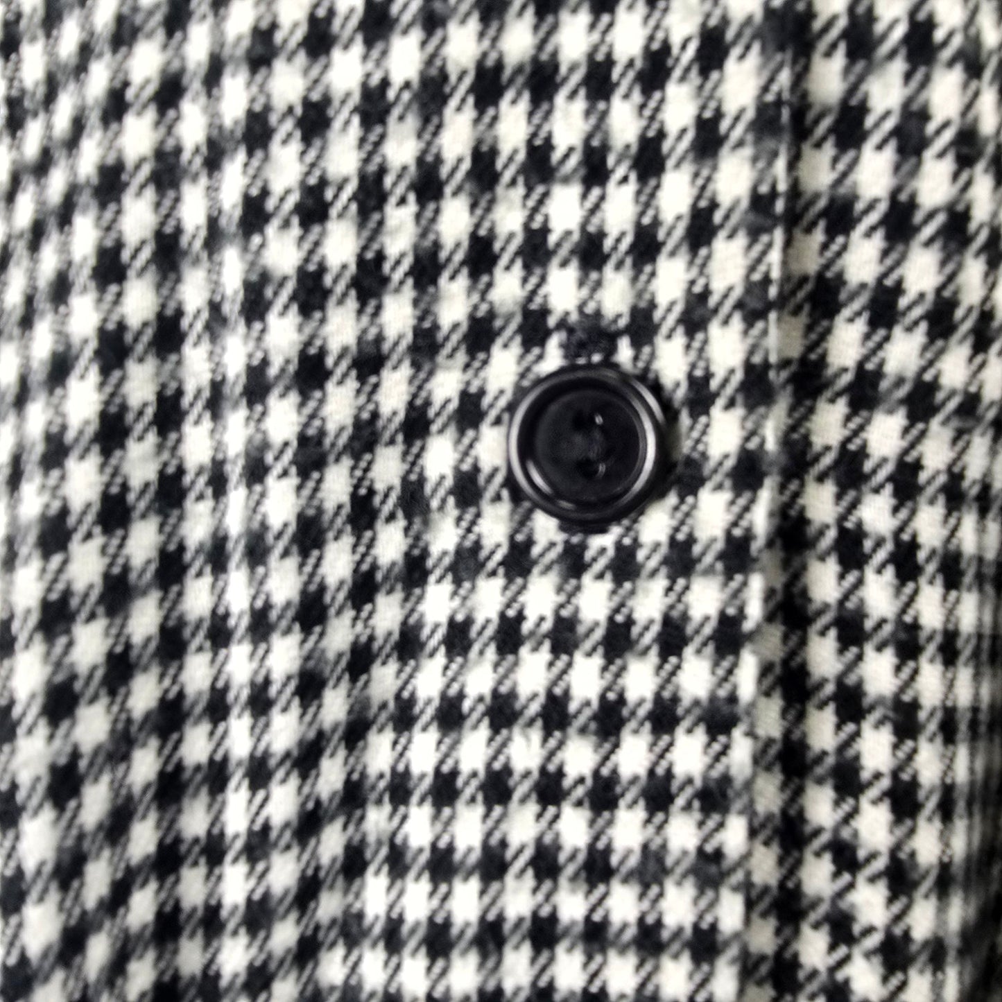 Vintage Algo Ettes Black Hounds Tooth Long Sleeve Button Up Midi Dress Size S/M
