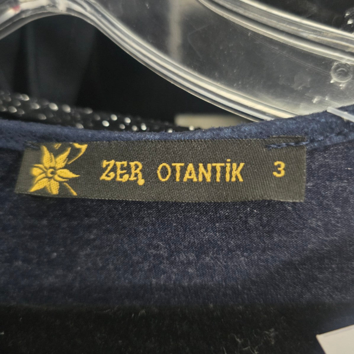 Zer Otantik Navy Blue Ruffle Bottom Midi Dress Size L/XL