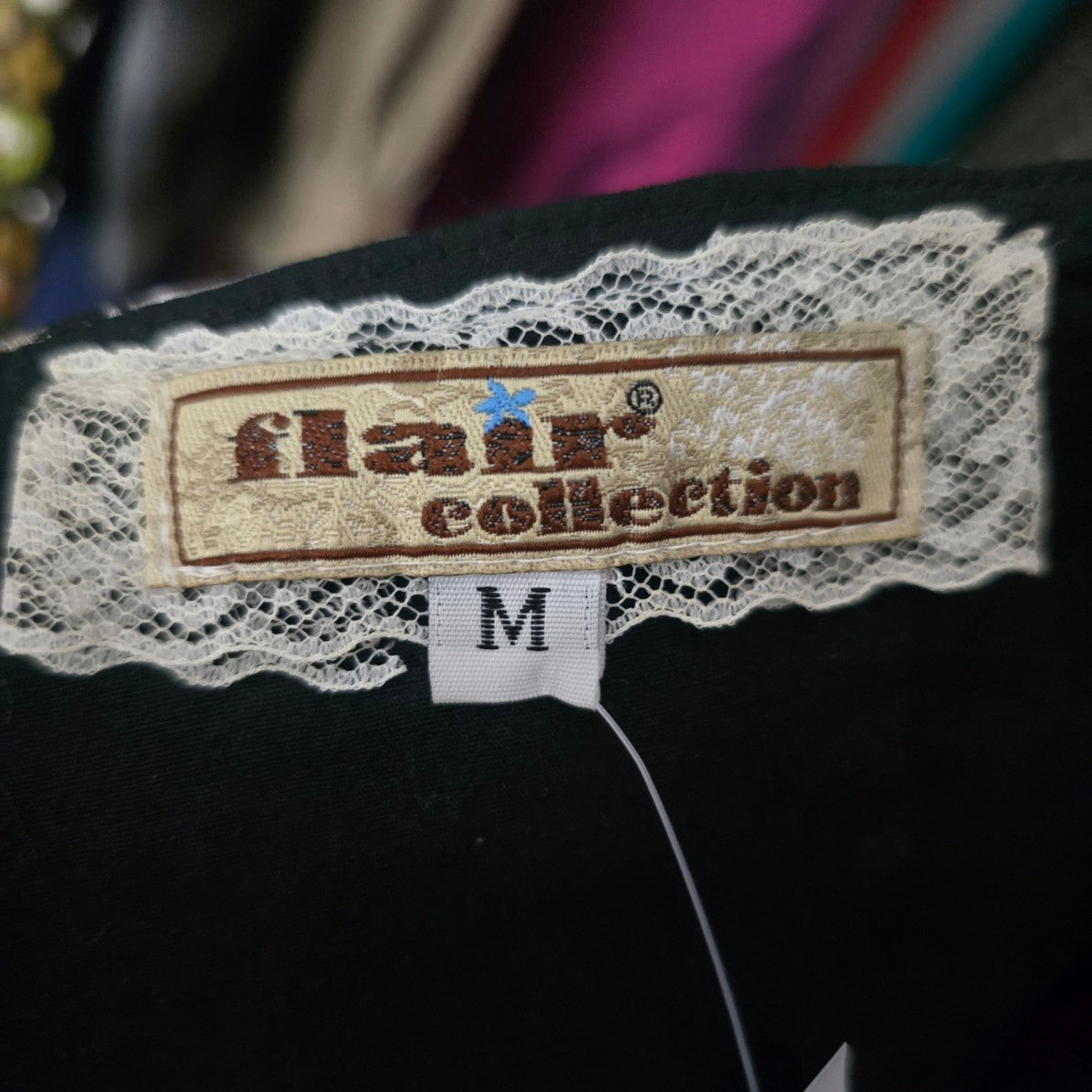 Flair Collection Black Floral Mini Dress Size M