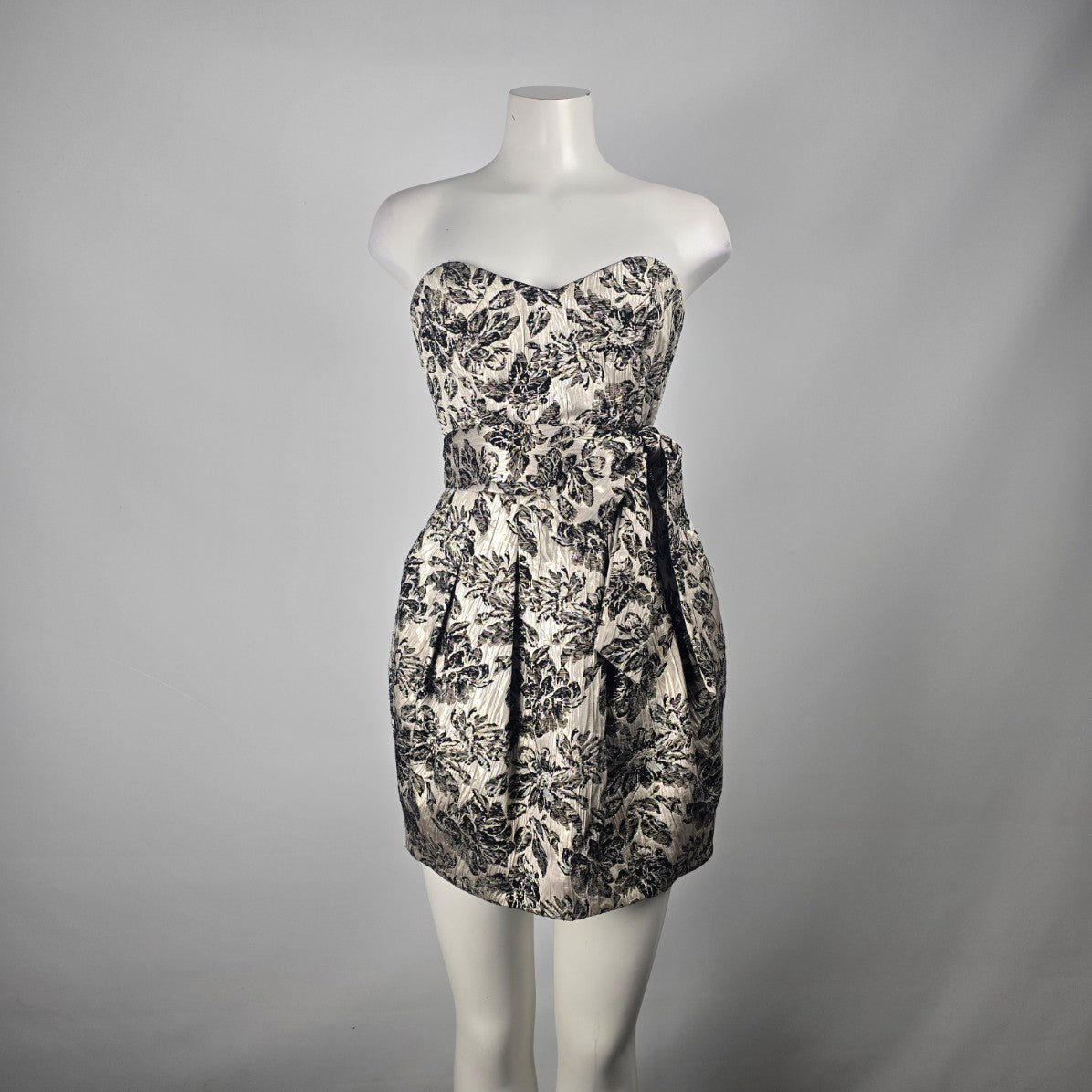 Flair Collection Black Floral Mini Dress Size M