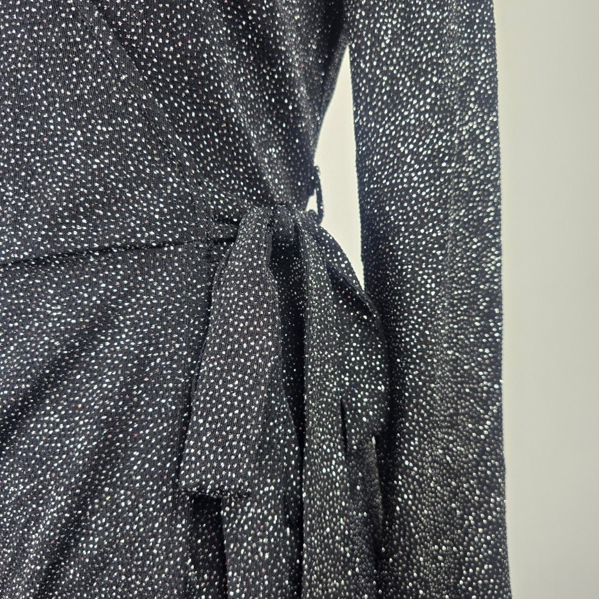 Mandee Black Sparkle Wrap Dress Size S