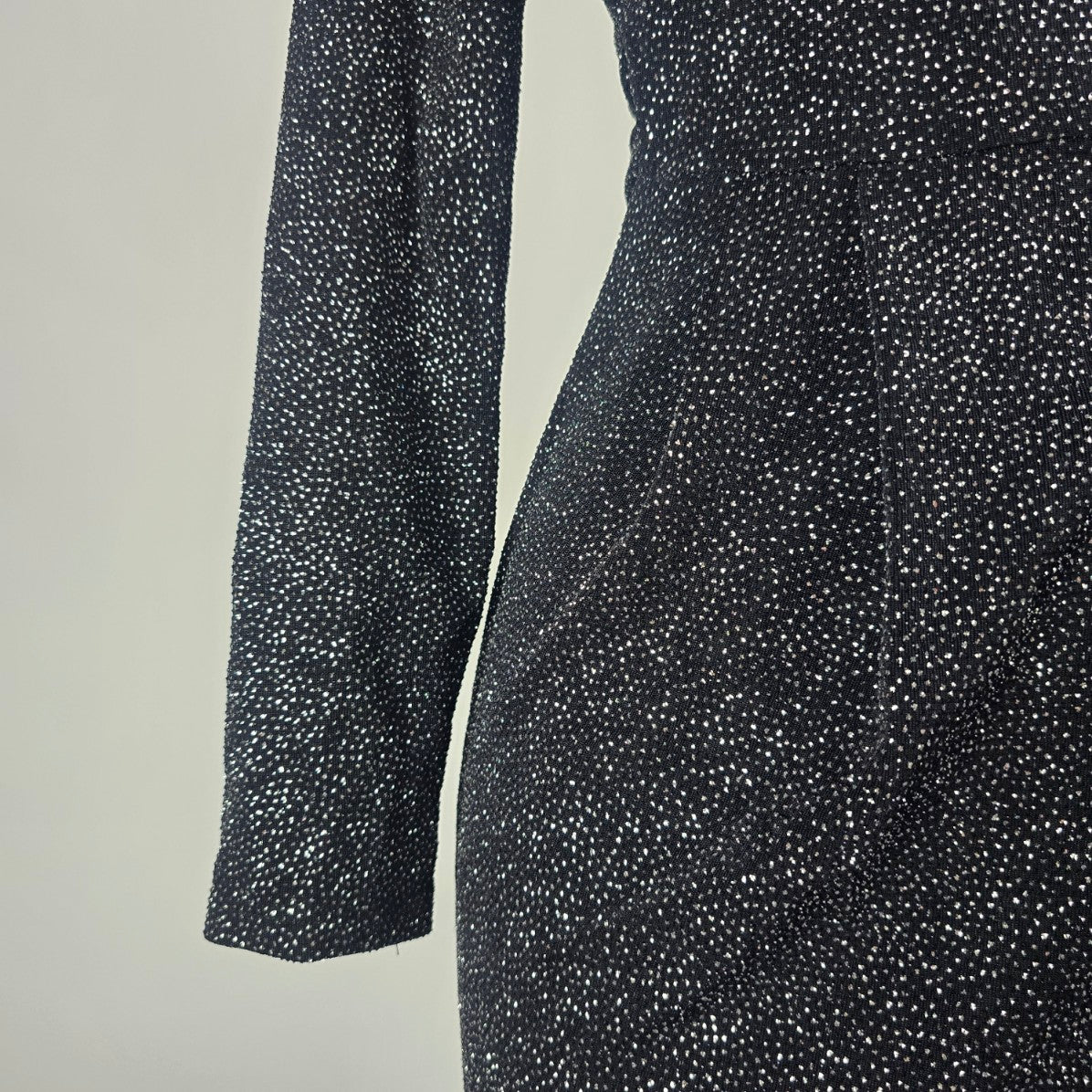 Mandee Black Sparkle Wrap Dress Size S