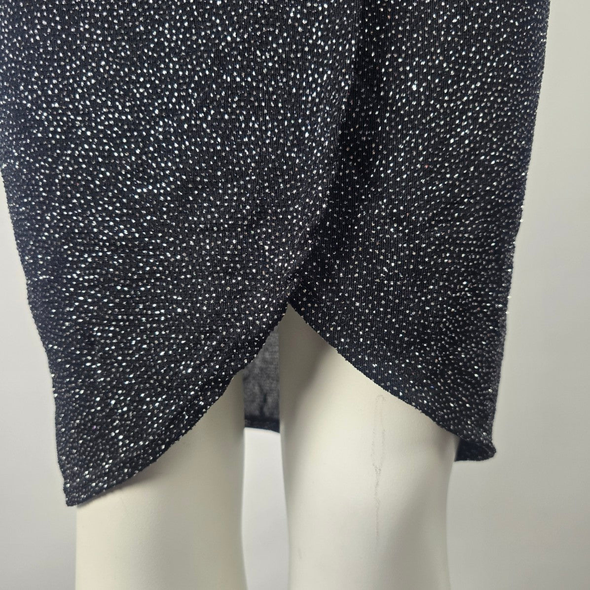 Mandee Black Sparkle Wrap Dress Size S