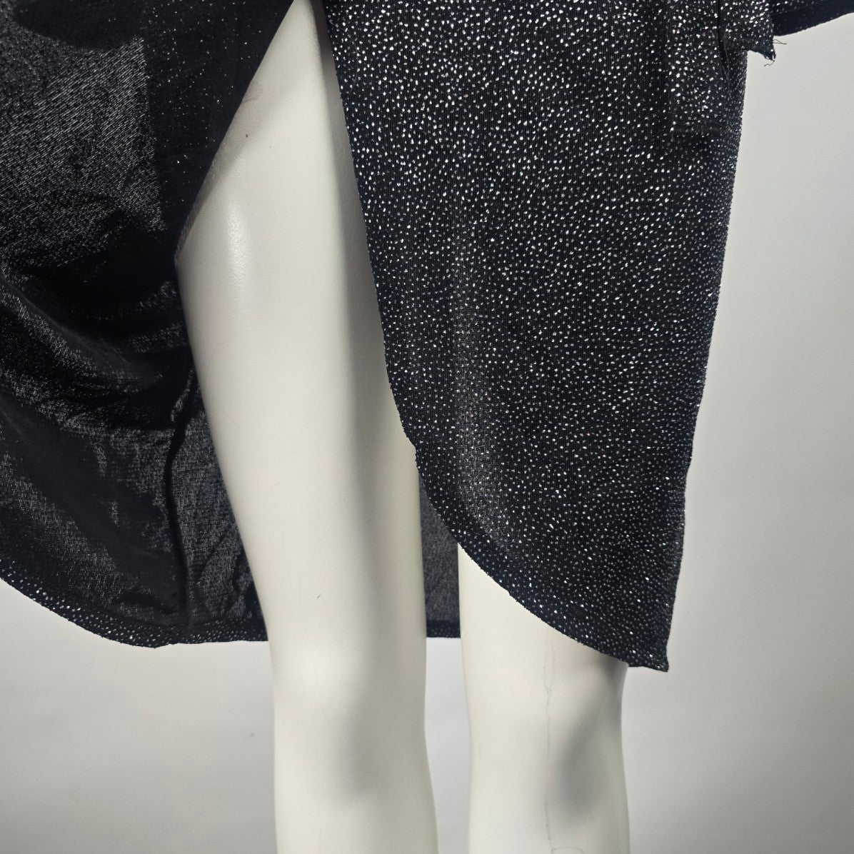 Mandee Black Sparkle Wrap Dress Size S