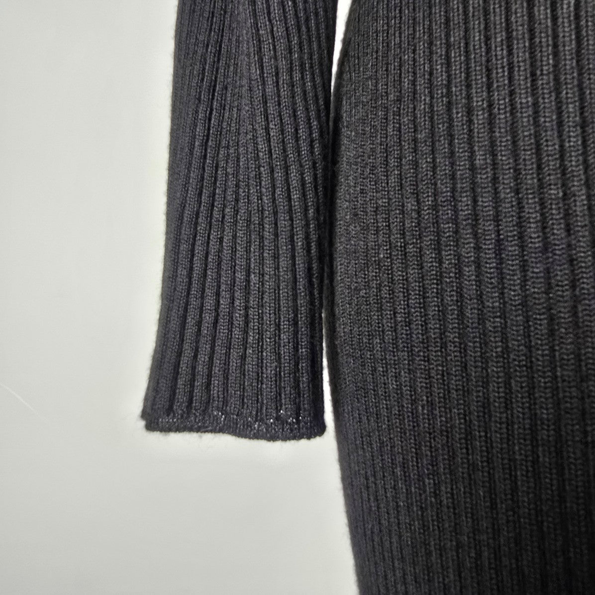 Vintage Holt Renfrew Black Wool Blend Long Sweater Dress Size M
