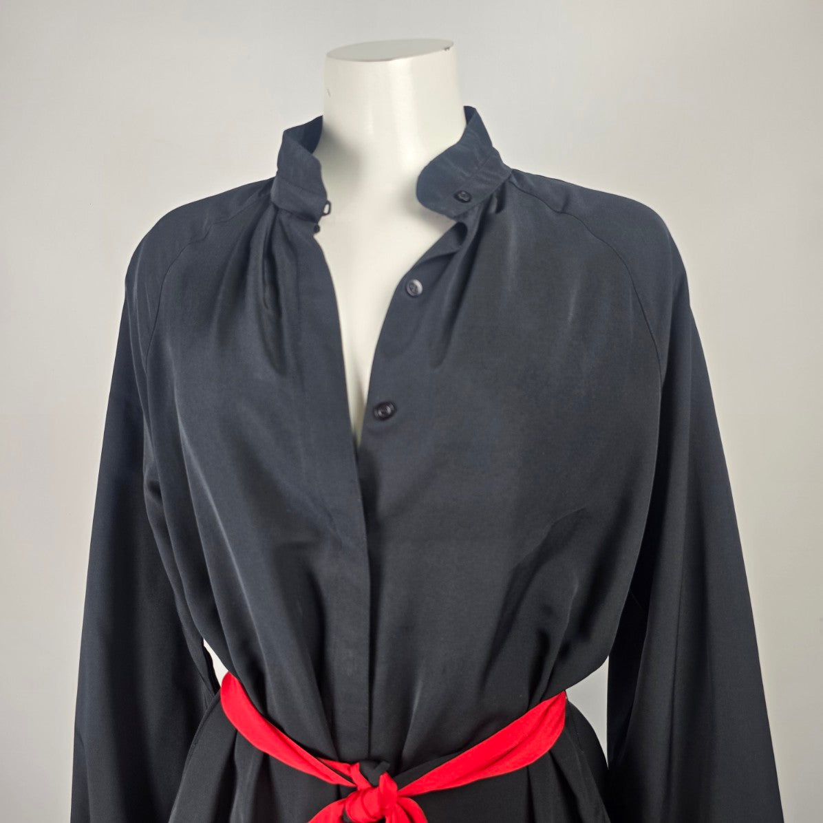 Vintage Kimberly Club The Classic Shirt Dress Black Button Up Dress Size 14