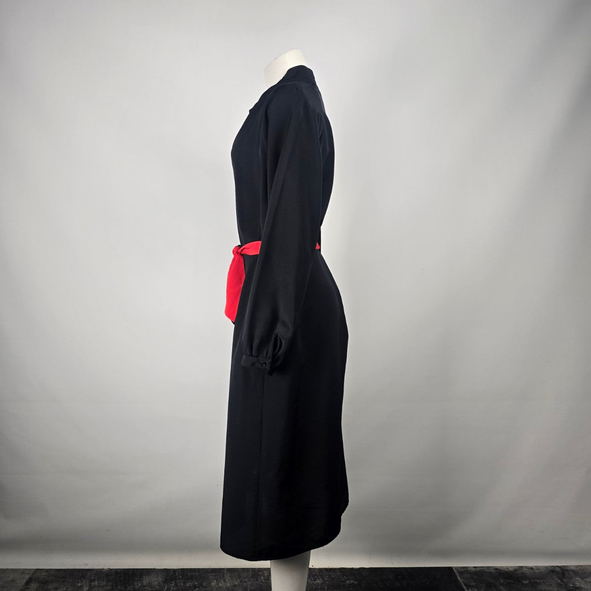 Vintage Kimberly Club The Classic Shirt Dress Black Button Up Dress Size 14