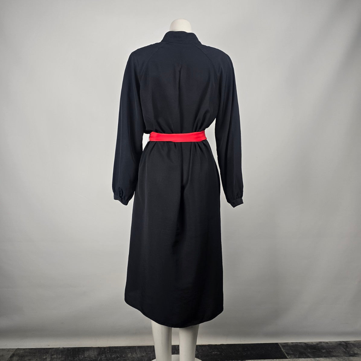 Vintage Kimberly Club The Classic Shirt Dress Black Button Up Dress Size 14