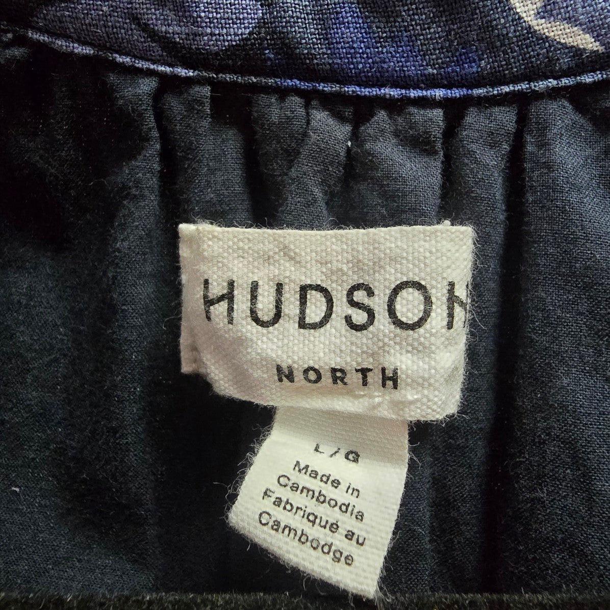 Hudson North Blue Cotton Floral Tiered Knee Length Dress Size L