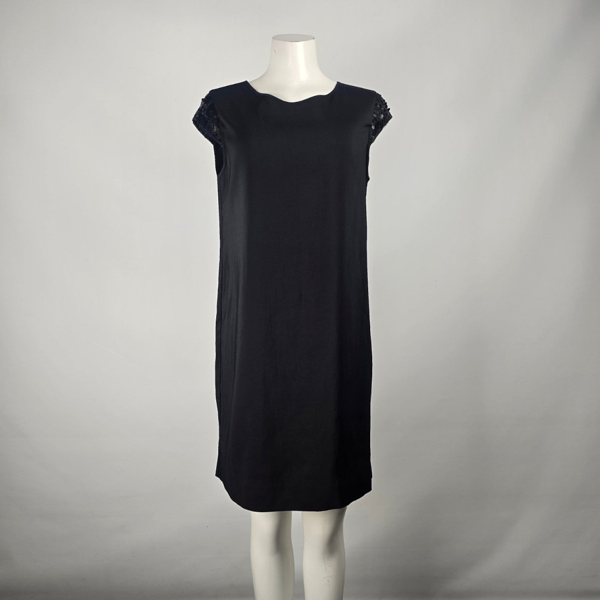 Massimo Black Sequined Sleeve Shirt Dress Size