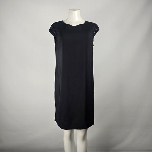 Massimo Black Sequined Sleeve Shirt Dress Size