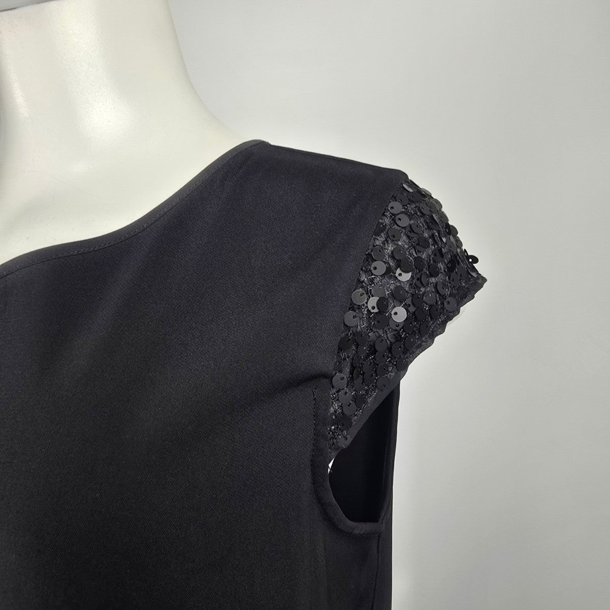 Massimo Black Sequined Sleeve Shirt Dress Size