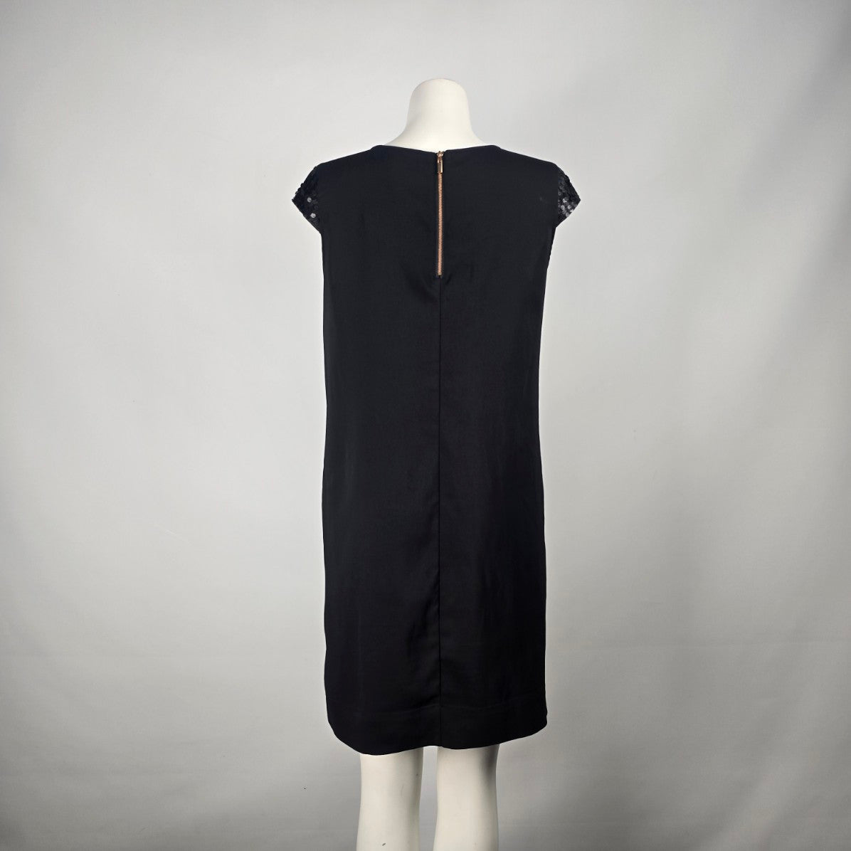 Massimo Black Sequined Sleeve Shirt Dress Size