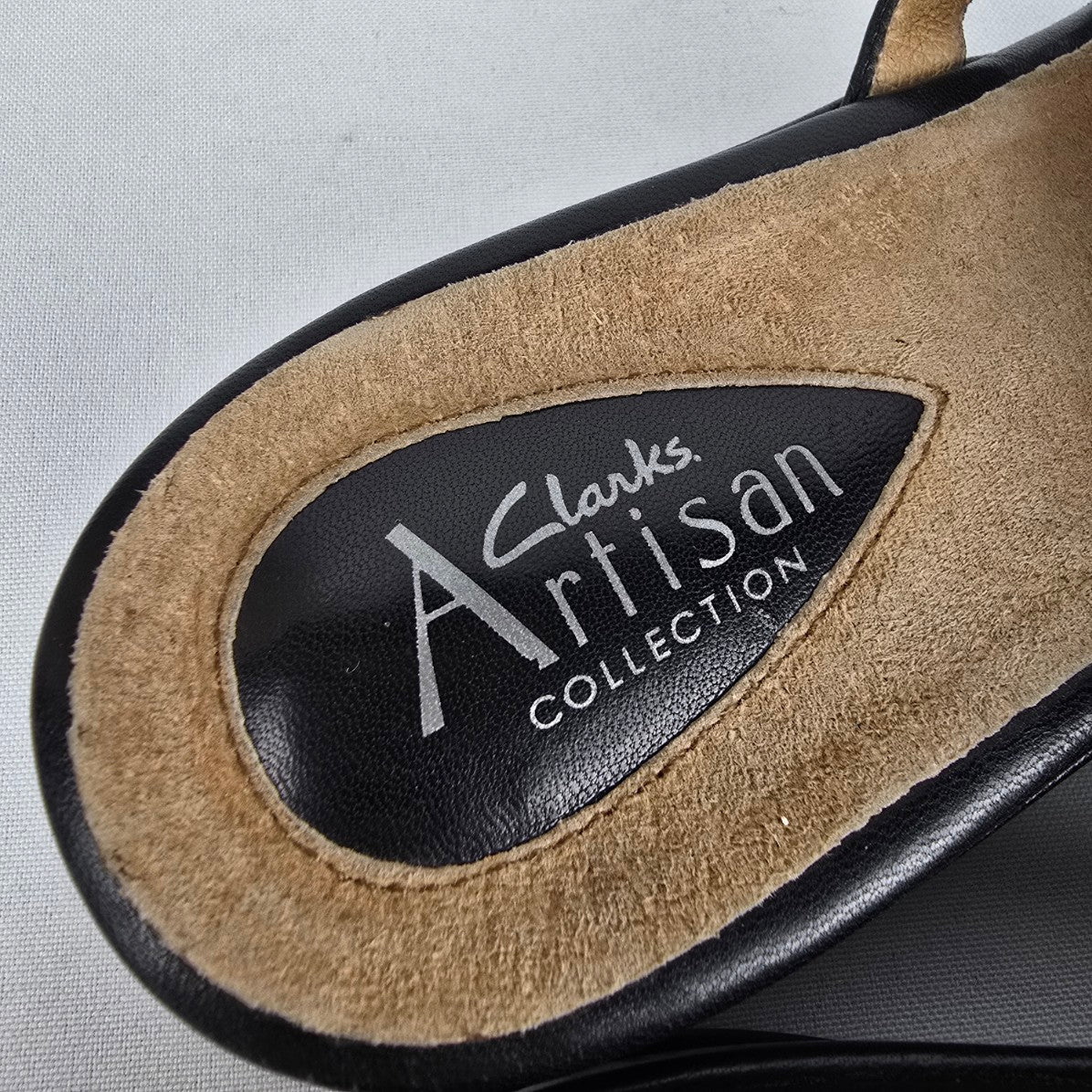 Clarks Artisan Black Leather Sandals Size 7.5