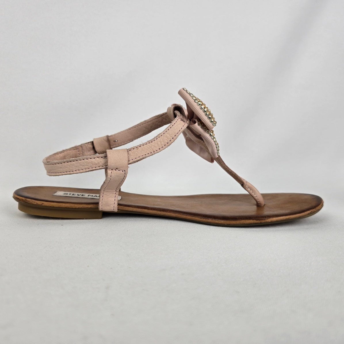 Steve Madden Pink Leather Bow Sandals Size 9
