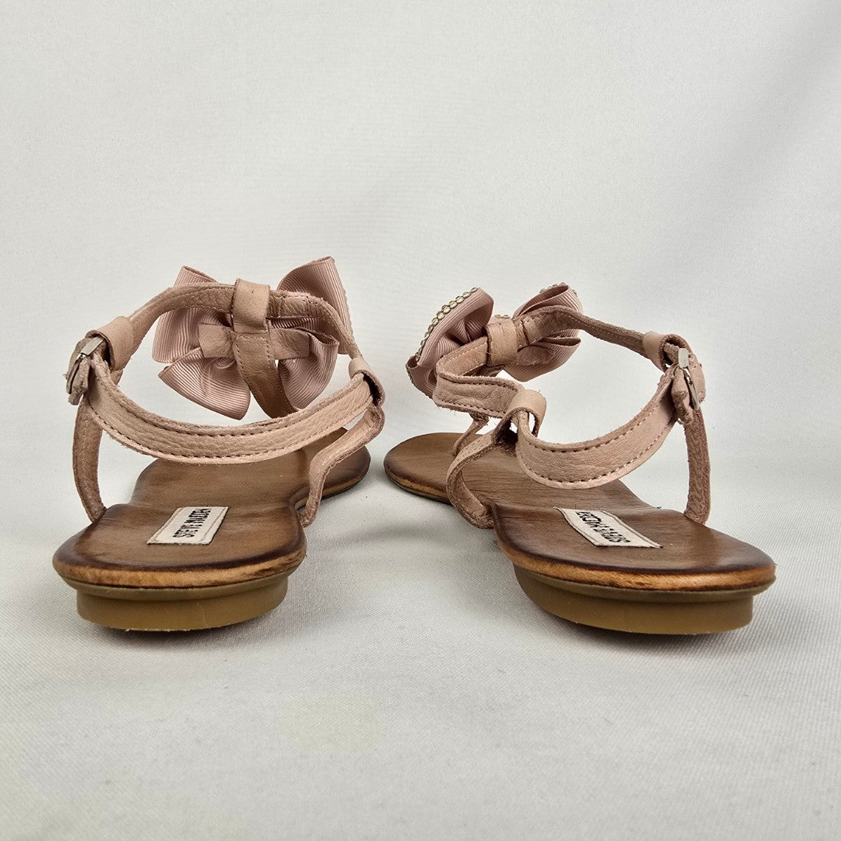 Steve Madden Pink Leather Bow Sandals Size 9