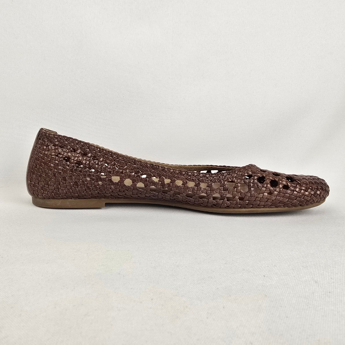 Ecco Brown Woven Ballet Flats Size 9