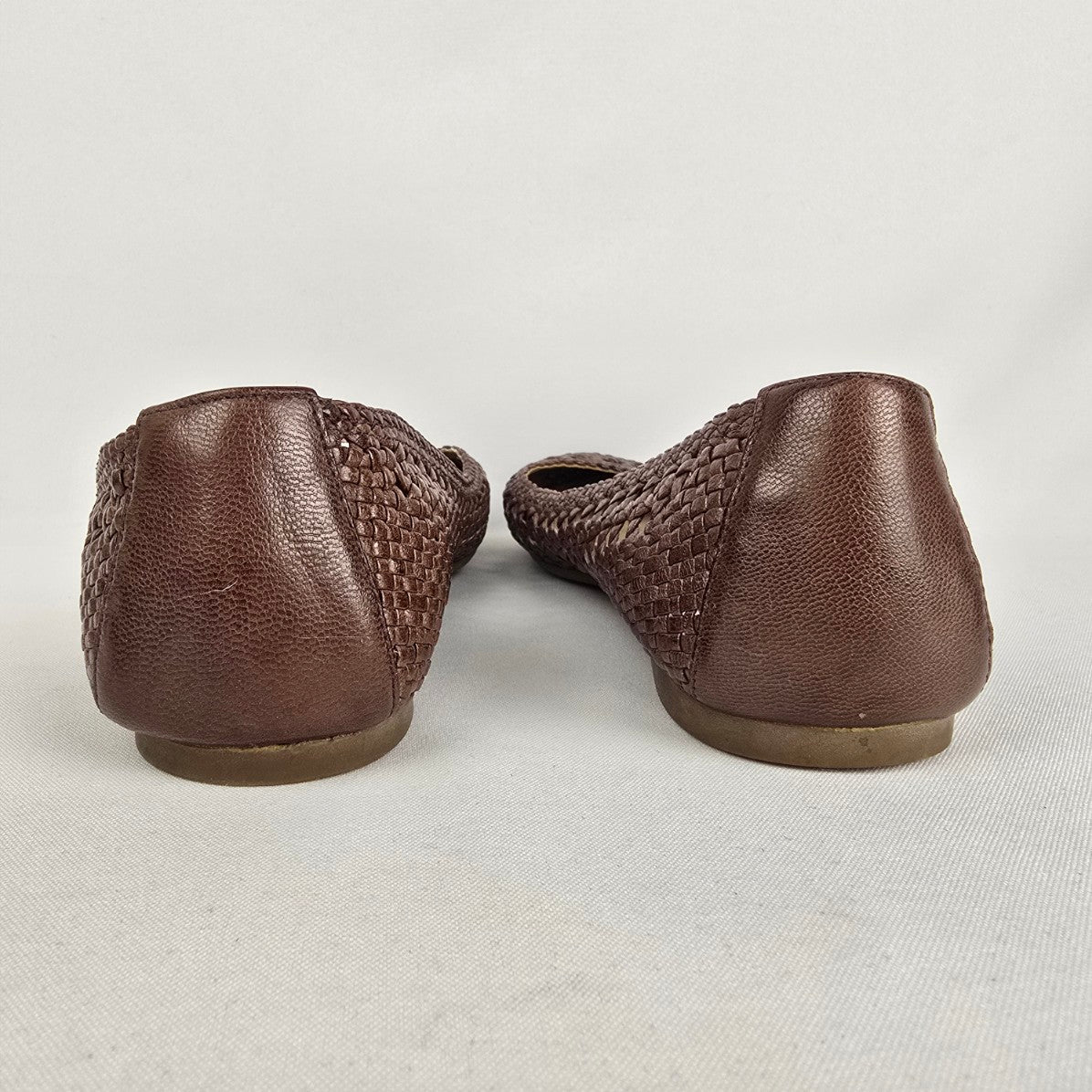 Ecco Brown Woven Ballet Flats Size 9
